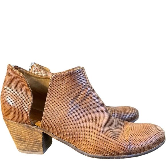 Officine Creative Woven Ankle Boots 40 US 10 Booties Shoes Brown Leather 2.5” - Picture 1 of 13